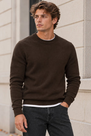 Selected Dane LS Structure Knit Crew Neck Demitasse