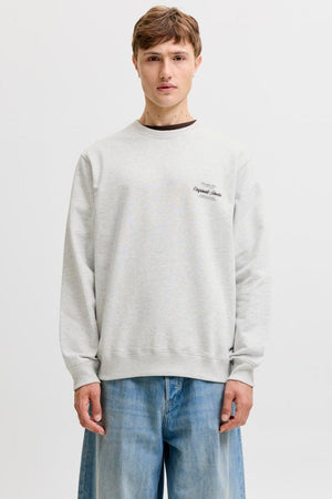Jack & Jones Norrebro Typo Back Sweat Crew Neck White Melange
