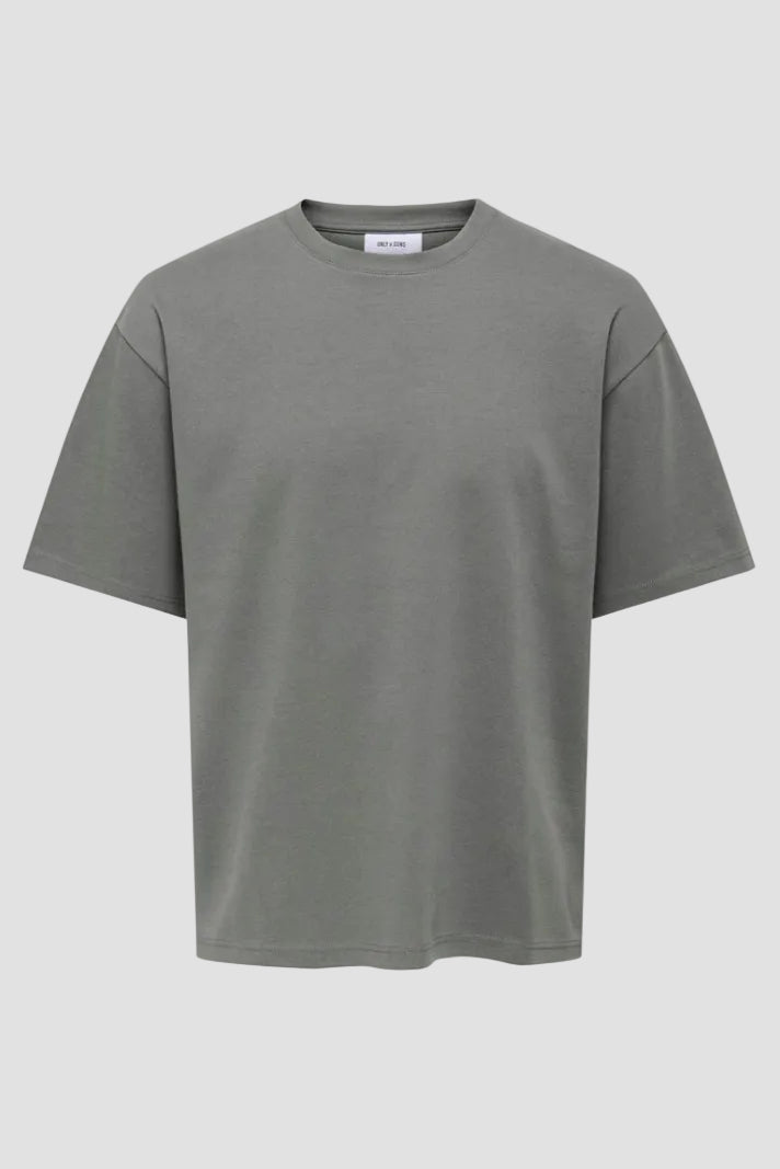 Only & Sons Caspian Airflex Boxy SS Tee Castor Gray
