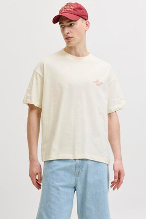 Jack & Jones Sanremo Back Tee SS Crew Neck SN Antique White