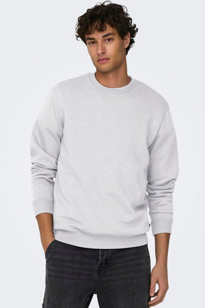 Only & Sons Ceres Crew Neck Super Light Grey Melange