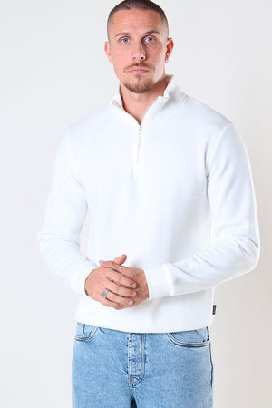 ONLY & SONS Ceres Half Zip Sweat White