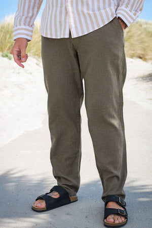 Selected Brody Linen Pants Forest Night