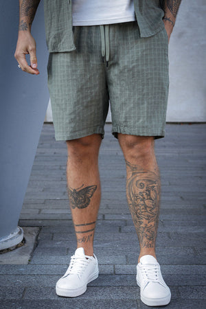 ONLY & SONS Tel Latham Linen Shorts Dusty Olive