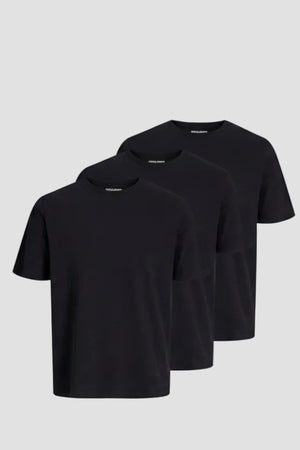 Jack & Jones Under Tee Crew Neck 3 Pack Black