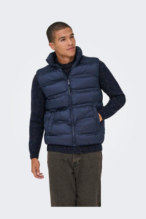 ONLY & SONS Union Seamless Puffer Vest Night Sky
