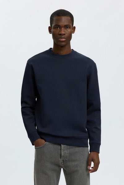 Selected Tom Soft Crew Neck Sweat Sky Captain