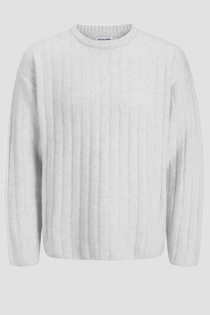 Jack & Jones Bradley Carter Knit Crew Neck Light Grey Melange