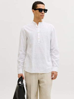 Jack & Jones Summer Shirt Linen Blend Tunic LS White