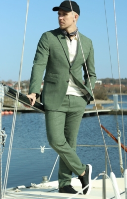 Selected Slim Oasis Linnen Suit Light Green Melange