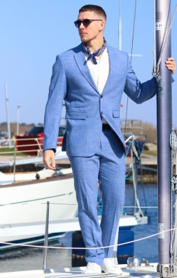 Selected Slim Oasis Linnen Suit Light Blue