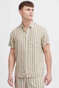 Solid Fried Linen Shirt Sand