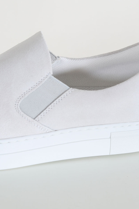 Selected David Chunky Suede Slip On Sneaker White