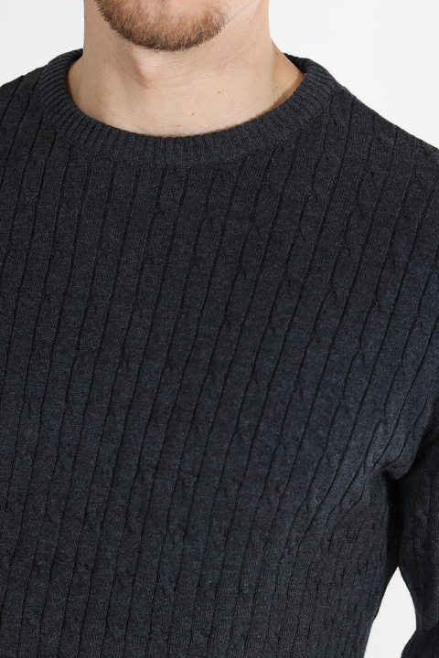 Kronstadt Cable Cotton Knit Charcoal Mix