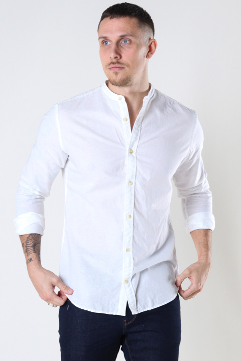 Jack & Jones Summer Band Shirt LS White