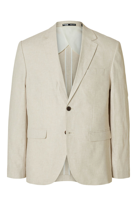 Selected Malik Sun Regular Linen Blazer Oatmeal