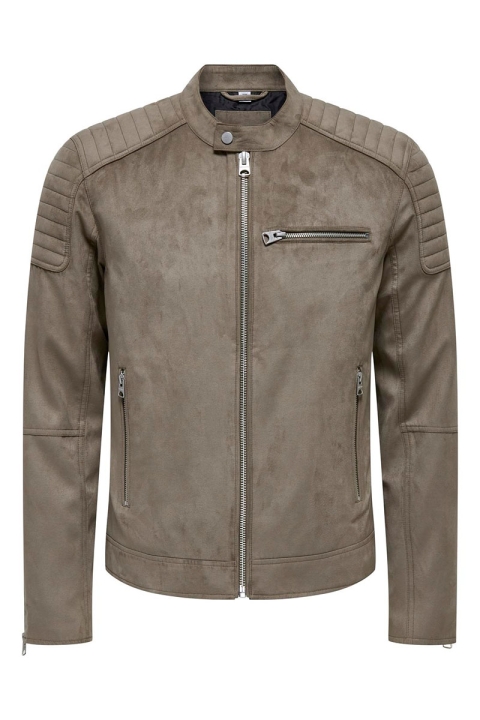 ONLY & SONS Gus Faux Suede Racer Jacket Falcon