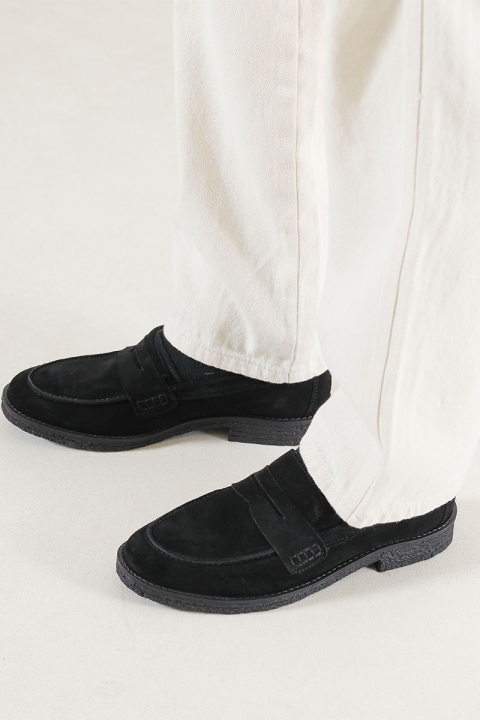 Basic Brand Black Suede Loafer Black