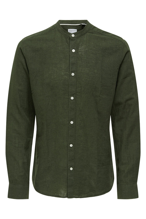 ONLY & SONS Caiden LS Linen Mao Shirt Kambaba