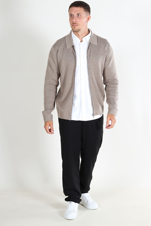 Jack & Jones Milano Stitch Knit Cardigan Greige