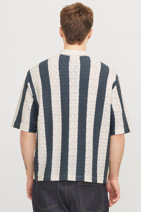 Jack & Jones Tyler Knit SS Polo Sea Salt Stripe