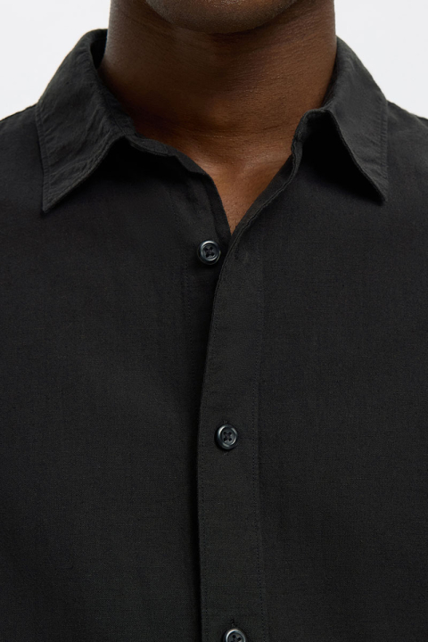 Selected Regular Sun Linen Shirt SS Black