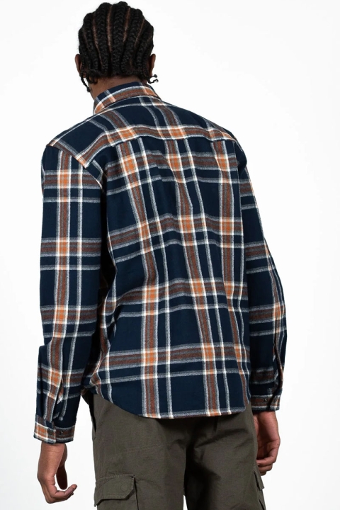 Fat Moose Adrian Cotton Check Shirt Navy Check