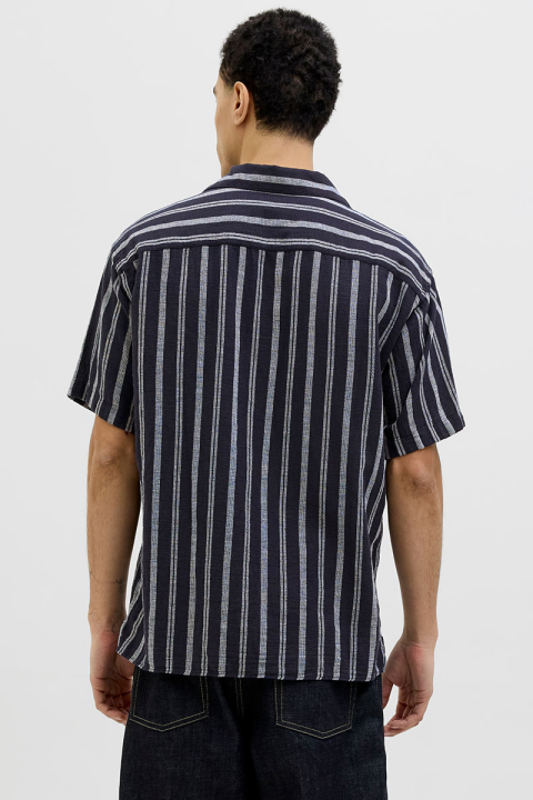 Jack & Jones Enzo Stripe Resort Shirt SS Sky Captain