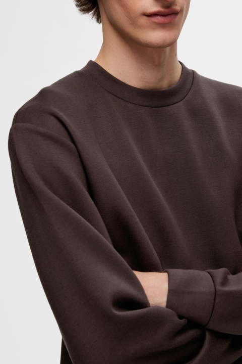 Selected Emanuel Soft Crew Neck Sweat Chocolate Torte