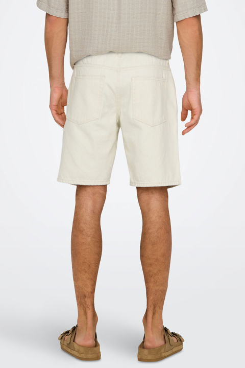 ONLY & SONS Edge Straight Fit Denim Shorts Ecru