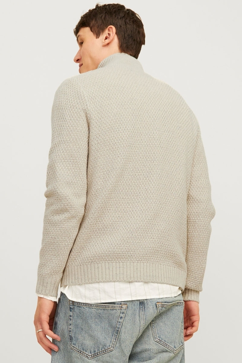 Jack & Jones Craig Knit Half Zip White Melange