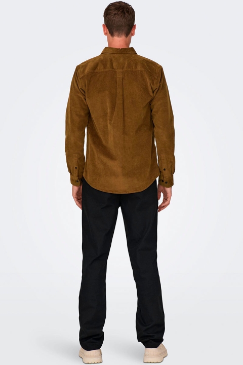 ONLY & SONS New Terry Corduroy LS Shirt Monks Robe