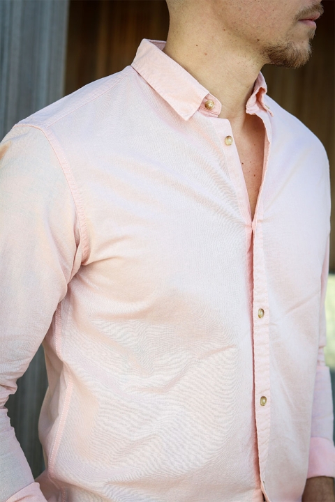 Jack & Jones Summer Linen Shirt LS Pink Nectar