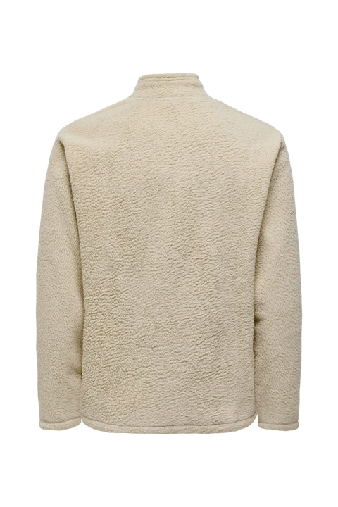 ONLY & SONS Eric Teddy Full Zip High Neck Silver Lining