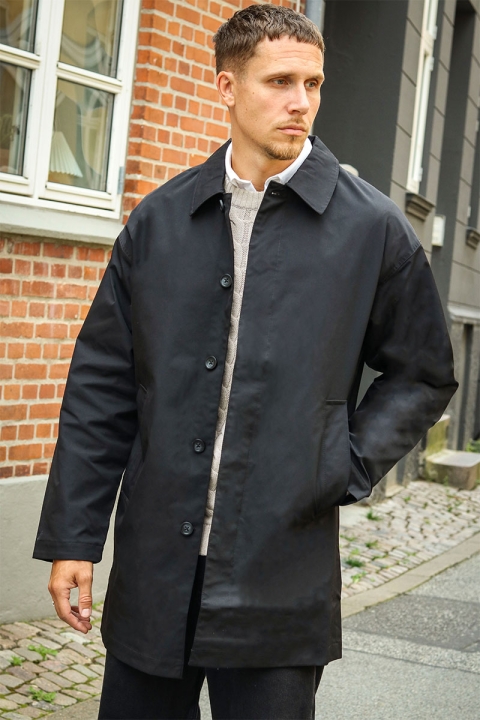 Jack & Jones Crease Mac Coat Black