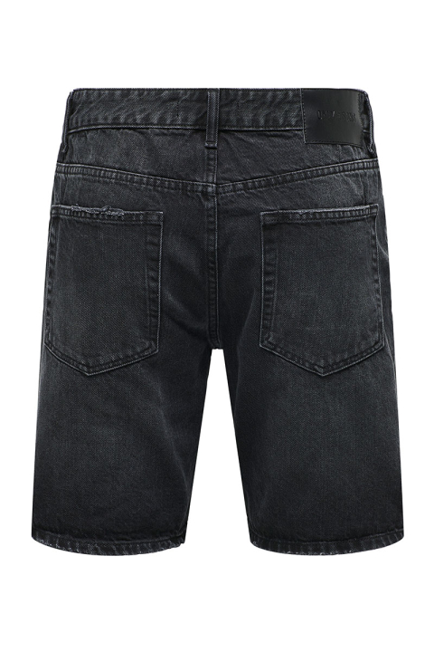 ONLY & SONS Edge Straight Fit Denim Shorts Black Denim