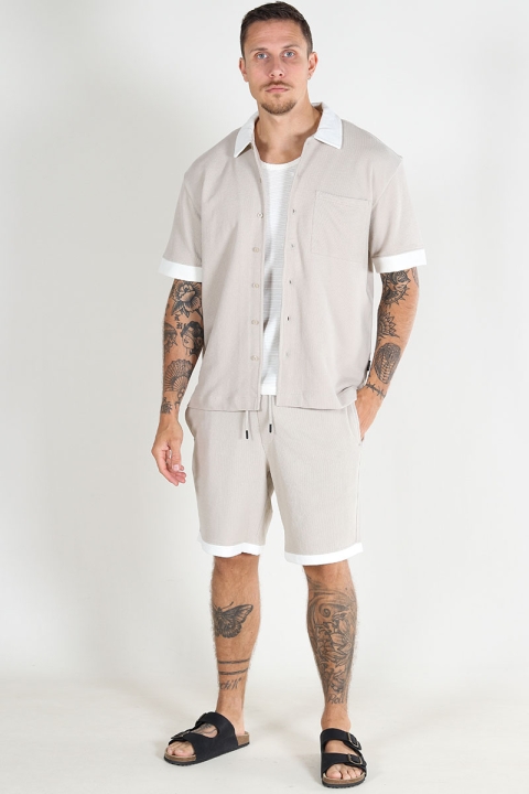 ONLY & SONS Mabon Relax Emb Shorts Silver Lining