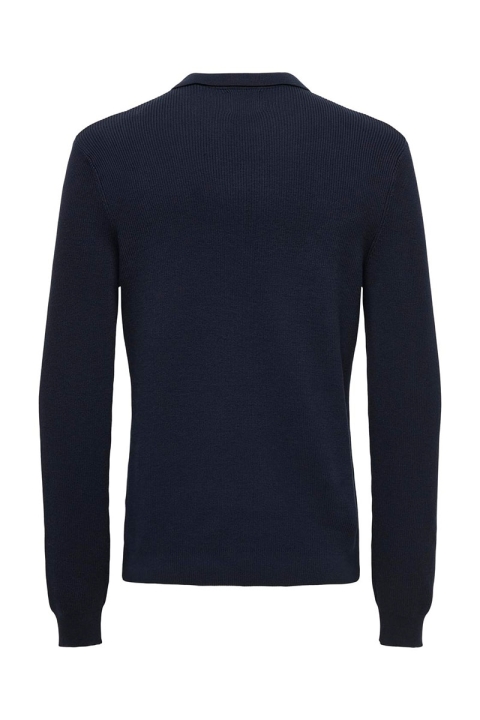 ONLY & SONS Phil Rib LS Polo Knit Parisian Night