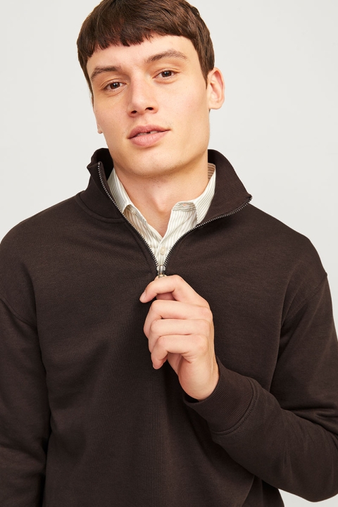 Jack & Jones Bradley Sweat Half Zip Mulch