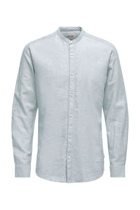 ONLY & SONS Caiden LS Linen Mao Shirt Cashmere Blue