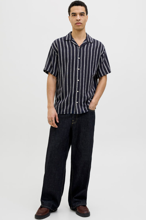 Jack & Jones Enzo Stripe Resort Shirt SS Sky Captain