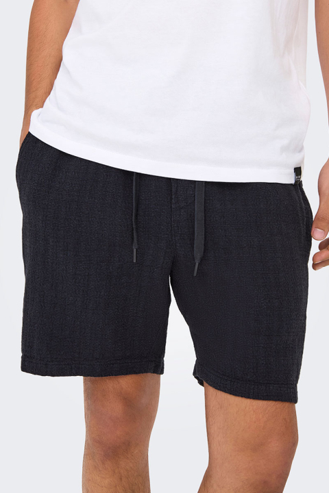 ONLY & SONS Tel Latham Linen Shorts Dark Navy