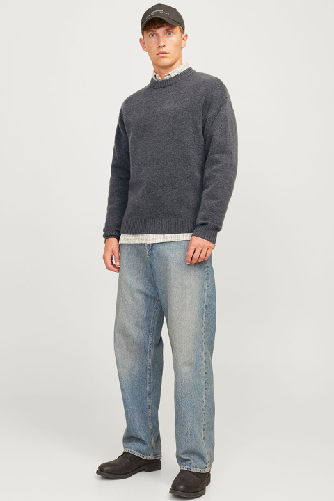 Jack & Jones Ollie Knit Crew Neck Iron Gate