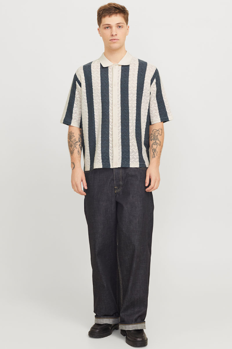 Jack & Jones Tyler Knit SS Polo Sea Salt Stripe