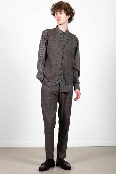 Clean Cut Copenhagen Sebastian XO Waistcoat Dark Grey Check