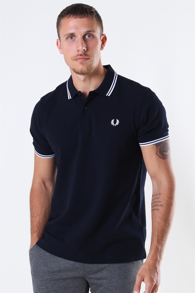 Distilleren verf mengen Fred Perry Twin Tipped Polo Navy/White