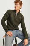 Jack & Jones Craig Knit Half Zip Canteen