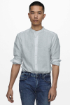 ONLY & SONS Caiden LS Linen Mao Shirt Cashmere Blue