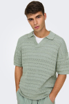 ONLY & SONS Grayson SS Chocket Knit Polo Wrought Iron