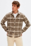 Selected Mason Pablo Check Overshirt Sand